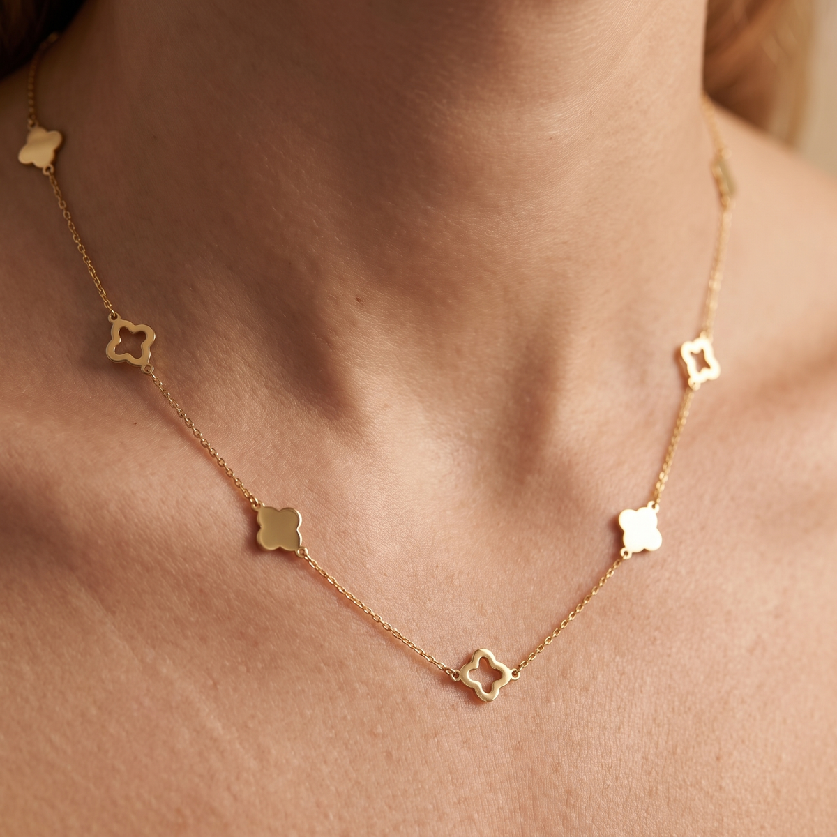Collier Kleeblätter, Nahaufnahme
